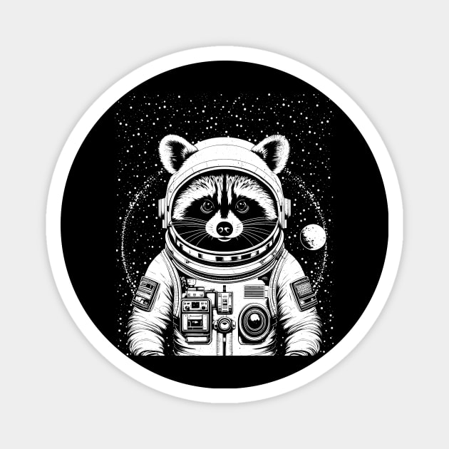 Raccoon astronaut Magnet by RusticVintager